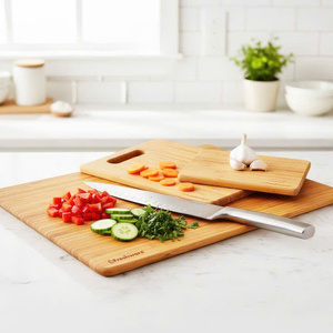 Planches à découper en bambou réversibles personnalisées avec poignée, pour servir, cuisine, rectangulaires, pour pizza, fromage, légumes - Product Image 4