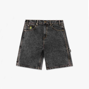 Shorts Bermuda en Denim Délavé pour Homme, Couleur Unie, 100% Coton, Cordon de Serrage, Respirant, Écologique, Séchage Rapide - Product Image 5