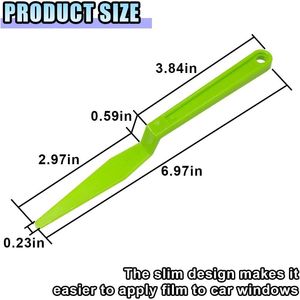 2 herramientas para tintado de ventanas de coche, espátula flexible de vinilo con mango largo, espátula de plástico para juntas, raspador de esquinas para películas de coche - Product Image 3