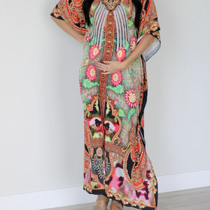 Vestido Túnica Kaftan, Silueta Relajada, Prenda Larga, Proveedor Mayorista de Ropa, Fabricante de Ropa de Diseño Personalizado - Product Image 2