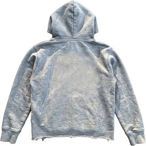 Sweat-shirt à capuche surdimensionné pour homme, style vintage, délavé à l'acide, avec ourlet brut, personnalisable, OEM - Product Image 6