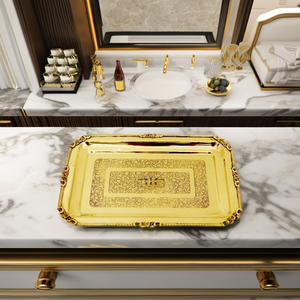 Plateau de service plateau de luxe plateau fantaisie aliments et café plateau de service élégant utilisé pour la maison hôtel et restaurant - Product Image 2