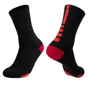 <b>Men's</b> Solid Polyamide Athletic Crew <b>Socks</b> with Cuff Logo Knitted Breathable <b>Sports</b> Summer Compression <b>Socks</b> - Product Image 1