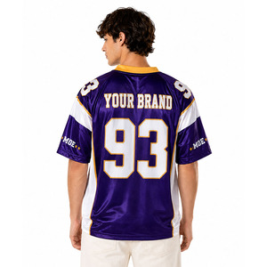 Camiseta Deportiva Unisex de Fútbol Americano Estilo Vintage OEM, Corte Holgado, Uniforme de Equipo Personalizado, Transpirable, Ropa Deportiva de Fábrica - Product Image 3