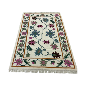 Tapis Kilim Abstrait en Laine Tissé à la Main |   Tapis moderne à tissage plat, fait main, écologique, antibactérien, pour salon, chambre à coucher, maison - Product Image 6