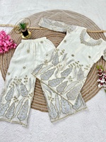 Ensemble Kurta traditionnel indien pakistanais pour fille avec broderies, pour mariage, coupe classique