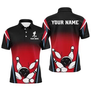 Custom <b>Bowling</b> Polo Shirt Men's Short Sleeve Sublimation Printed Team Jersey 100% Polyester Knitted Casual Plus Size - Product Image 5