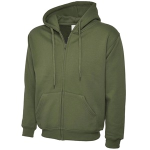 Sudadera con capucha azul marino unisex de algodón clásico French Terry con cremallera completa, chaqueta con capucha, top de ropa de trabajo personalizado - Product Image 3