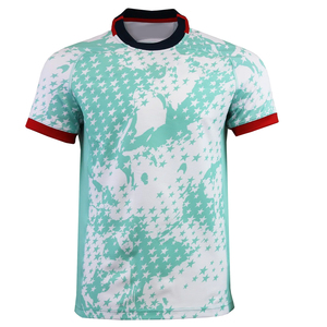 Maillot de rugby à manches courtes 2026, design moderne Menthe Étoile par sublimation, polyvalent, haute performance, durable, service OEM ODM - Product Image 1