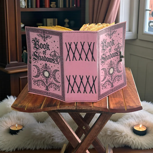 Pink Book of Shadows Journal Handmade Grimoire with Deckle Edge Paper | Vintage <b>Lock</b> Diary Personalized Witchcraft Notebook - Product Image 4
