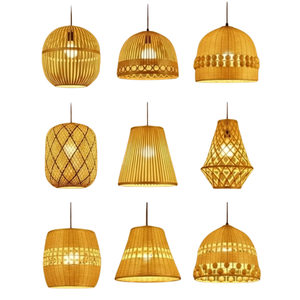 Lampe suspendue en rotin minimaliste Style nordique Abat-jour en bambou pour café moderne Restaurant Intérieur - Product Image 2