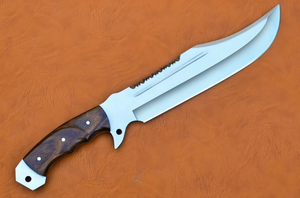 Couteau Bowie DIY OEM fait main de 18 pouces avec lame en acier carbone noir et manche en corne, avec étui en cuir - Product Image 5