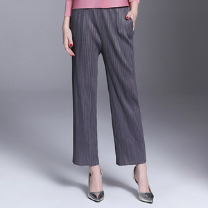 Spring and Summer 2023 Pleated Casual Trousers Large Women's Wide Leg Trousers Show <b>Thin</b> Temperament Straight Pants - Product Image 3