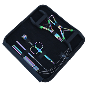 Hair <b>Extension</b> Tools Kit Precision Finger Sectioning Plier Nanoring Extractor Pulling Hook with Threading loop set Mini Scissor - Product Image 1