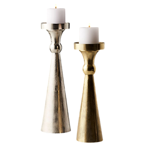 Porte-bougie de luxe pour la décoration de la maison, qualité supérieure, finition noire, support de bougie décoratif en aluminium coulé, fait main, personnalisé - Product Image 4
