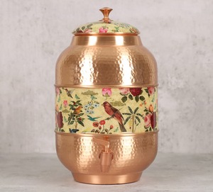 Traditional Copper Double Wall Eco-Friendly <b>Water</b> Dispenser for Home and Office with Convenient Hot and Cold <b>Water</b> Access - Product Image 4