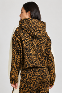 Sweat à capuche zippé pour femme, imprimé léopard original, en polaire premium, style streetwear décontracté, tissu doux, sweat à capuche personnalisé, saison hiver pour femme - Product Image 2