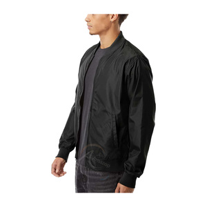 Wholesale <b>Black</b> Windproof Bomber Jacket Polyester Nylon <b>Windbreaker</b> Lightweight Zip Up Casual Outdoor Jacket OEM Manufacturer - Product Image 4