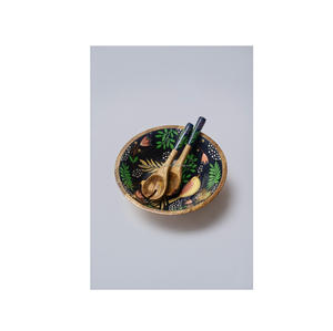 Bol de service alimentaire en bois de style vintage, finition en verre de haute qualité, fêtes de mariage, bol de service, bol en bois émaillé fait à la main - Product Image 1