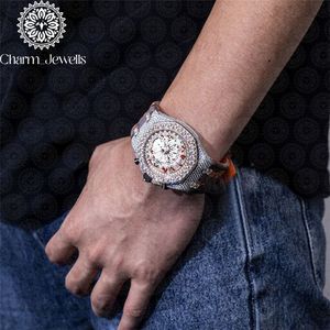 Montre de luxe pour homme Charm_Jewells en acier inoxydable, boîtier rond de 43 mm, mouvement mécanique, cadran en cristal saphir, bracelet en cuir - Product Image 5