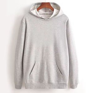 Sweat-shirt à capuche uni pour homme, coupe classique, tricoté, décontracté, avec poche avant, pour l'automne - Product Image 6