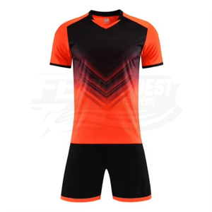 Men's V-Neck Soccer Uniform Set Short Sleeve Jersey Shorts Moisture Wicking Polyester Gradient Color All Seasons <b>Athletic</b> Fit - Product Image 2