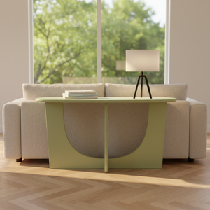 MESA DE CONSOLA/MESITA DE APORTE con Madera de Caucho Duradera y Chapa de Roble MDF para Comedor y Restaurante, Decoración del Hogar, Color VERDE - Product Image 3
