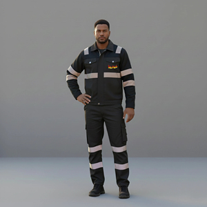 Overol de Seguridad Reflectante Rojo de Poliéster ANSI Clase 1 con Logotipo Personalizado OEM, Impermeable, con Luces LED Intermitentes, para Trabajo de Construcción para Hombres - Product Image 4