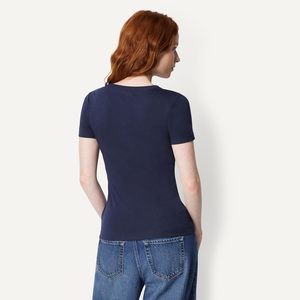 Women's Fashion T Shirt Soft Breathable Cotton Short Sleeve Round <b>Neck</b> Casual Streetwear <b>Top</b> Custom Design Logo Private Label - Product Image 5