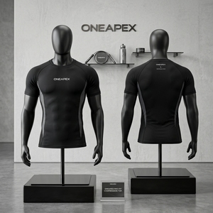 <b>Men</b> <b>Compression</b> T <b>Shirt</b> Black Short Sleeve Athletic Gym Training Sportswear Custom Logo Fitness Running Workout <b>Shirt</b> - Product Image 4