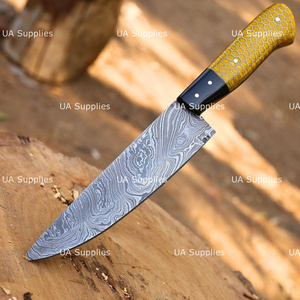 Couteau de Chef en Acier Damas Forgé à la Main, Tranchant comme un Rasoir, 12 Pouces, avec Manche Nid d'Abeille, OEM ODM Disponible, Étiquette Privée, Couteaux en Gros - Product Image 2