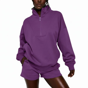 Ensemble de survêtement tendance pour femmes, sweat-shirt et short en molleton, style streetwear - Product Image 1