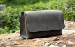 Fermeture éclair en cuir de luxe en gros pour sacs et trousses de toilette de voyage pour hommes et femmes - Product Image 3