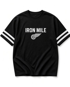 เสื้อยืดคอกลมแขนสั้นผ้าฝ้ายสีดำสำหรับผู้ชาย ยี่ห้อ Iron Mile ลายกราฟิก พิมพ์ลายลำลอง ทรงปกติ - Product Image 3