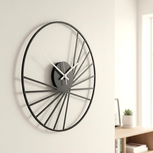 Modern Metal <b>Wall</b> <b>Clock</b> Radial Line Design Circular Contemporary Decorative Timepiece Minimalist <b>Living</b> <b>Room</b> <b>Wall</b> Decor - Product Image 2