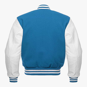 Baseball Gray Letterman Varsity <b>Jackets</b> with Original <b>White</b> Leather Sleeves - Product Image 6