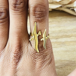 Nouvelle Arrivée Bagues Tendance Oiseaux Bijoux Bohèmes en Laiton pour Femme Plaqué Or 18 carats Minimaliste Animal Enveloppant Bande Ouverte Pour Vente en Gros/OEM/ODM - Product Image 3