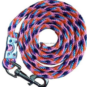 Corde de laisse de cheval en nylon PP en coton coloré personnalisé tressé à la main et produits de course équestre pour chevaux - Product Image 1