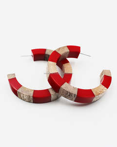 Boucles d'oreilles en résine pour femmes en résine et bois pour articles de fête Bijoux et accessoires à la mode - Product Image 5