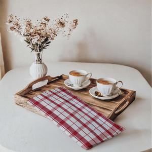 Serviettes de cuisine tissées avec logo personnalisé, haute absorption, séchage rapide, design à carreaux en coton, haute qualité, en provenance d'Inde - Product Image 1