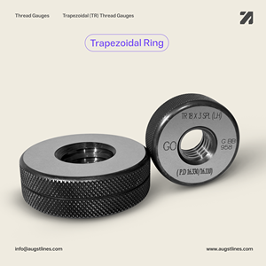 Trapezoidal Thread Ring <b>Gauges</b> Tr 20X4, Tr 26X5, Tr 32X6, Tr 44X7, Tr 50X8 7e, 8e External Thread Inspection GO NOGO AUGST LINES - Product Image 2