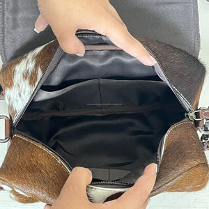 Nueva bolsa de lona de viaje de cuero con herramientas manuales con bandolera a juego, conjunto de bolsa de cosméticos, conjunto de equipaje de dos piezas occidental de piel de vaca genuina - Product Image 5