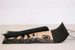 Nouveauté : Ensemble de couteaux en cuir véritable écologique avec logo personnalisé, léger et portable pour le rangement en cuisine LKR-0222 - Product Image 3