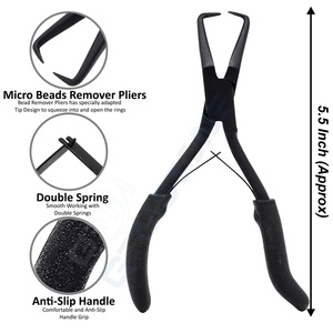 Kit d'outils professionnels en acier inoxydable pour extensions de cheveux, durables et réutilisables, avec pinces pour l'installation de micro-perles et nano-anneaux - Product Image 4