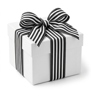 Ruban gros-grain multicolore noir et blanc de 38 mm de Neelkamal Industries Boutique pour emballage cadeau élégant, nœuds pour cheveux, couture, décoration et garniture - Product Image 3