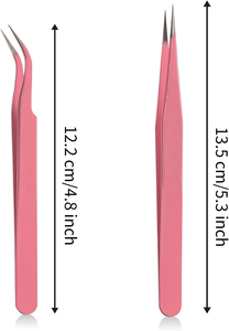 Pince à cils professionnelle en acier inoxydable, haute précision, pointe lisse, logo personnalisé, outil d'extension de cils pour salon de beauté - Product Image 2