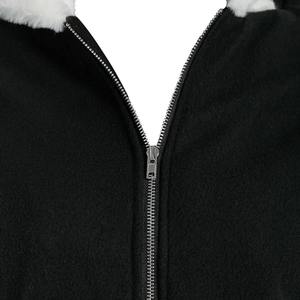 Sudadera con Capucha para Mujer, Transpirable, Larga, para Otoño e Invierno, con Bloques de Color, Orejas de Gato, Cierre de Cremallera, Forro Polar Grueso, con Bolsillos, Personalizable - Product Image 6