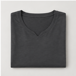 Womens <b>Charcoal</b> V Neck Short Sleeve Regular Fit <b>T</b> <b>Shirt</b> WTS-0111 - Product Image 5