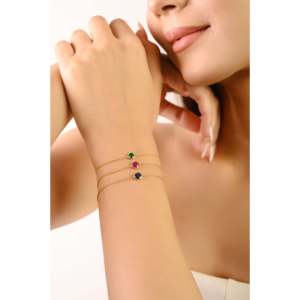 14K Green Emerald Chain Bracelet for Women-Trendy <b>Solid</b> White <b>Gold</b> Style - Product Image 5