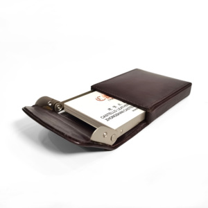 [Best Deal] Top Quality Castello Genuine Vegetable Tanned Leather Metal Card Case <b>Smart</b> <b>Wallet</b> Men's Slim Black Brown 5 Colors - Product Image 4